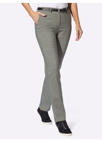 Casual Looks Damen Webhose, schwarz, Gr. 22, gemustert, kariert, mehrfarbig, 77% Viskose, 19% Polyamid, 4% Elasthan, Hosen