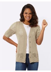 Casual Looks Damen Strickjacke, beige, Gr. 36, unifarben, 100% Polyacryl, Strickjacken
