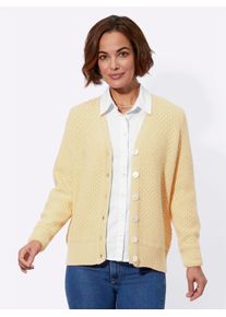 Classic Basics Damen Strickjacke, gelb, Gr. 40, unifarben, 100% Polyacryl, Strickjacken