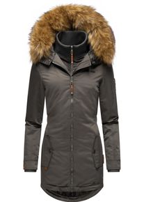 Marikoo Damen Wintermantel "Sanakoo", grau, modisch, Gr. XXL, Oberstoff: 100% Polyester, Futter: 100% Polyester, Wattierung: 100% Polyester,