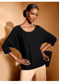 CRÉATION L CREATION L Damen Strickpullover "Pullover", schwarz, Gr. 36, unifarben, 50% Viskose, 28% Polyester, 22% Polyamid, Pullover