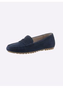 Caprice Damen Slipper, Gr. 42, blau, Veloursleder, sportlich, Schuhe