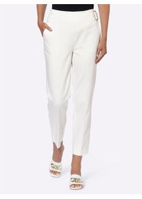 Heine Damen 7/8-Hose, weiß, Gr. 40, unifarben, 52% Baumwolle, 45% Polyester, 3% Elasthan, Hosen