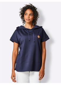 Damen Kapuzensweatshirt, blau, Gr. 44, CREATION L PREMIUM, unifarben, 48% Baumwolle, 48% Modal, 4% Elasthan, Sweatshirts