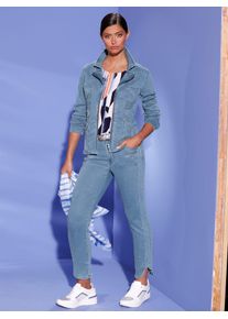 CRÉATION L CREATION L Damen Jeansjacke, blau, Gr. 38, unifarben, 56% Baumwolle, 19% Polyester, 14% Lyocell, 10% Viskose, 1% Elasthan, Jacken