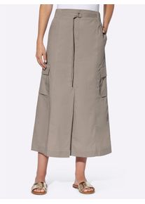 Heine Damen A-Linien-Rock, beige, Gr. 36, unifarben, 100% Baumwolle, Röcke