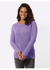 Casual Looks Damen Strickpullover "Rundhals-Pullover", lila, Gr. 40, unifarben, 100% Baumwolle, Pullover