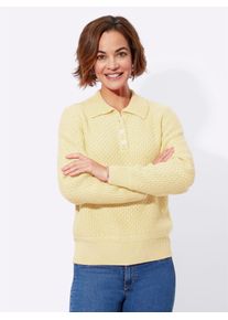 Classic Basics Damen Polokragenpullover "Pullover", gelb, Gr. 38, unifarben, 100% Polyacryl, Pullover
