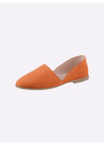 Heine Damen Slipper, Gr. 36, orange, Textil, modisch, Schuhe