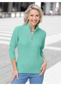 Classic Basics Damen Stehkragenpullover "Pullover", blau, Gr. 38, unifarben, 100% Polyacryl, Pullover