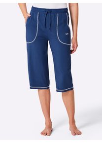 feel good Damen Caprihose, Gr. 44, blau, 95% Baumwolle, 5% Elasthan, unifarben, Hosen
