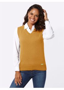 Casual Looks Damen Pullunder "Pullunder", gelb, Gr. 40, unifarben, 50% Baumwolle, 50% Polyacryl, Pullover