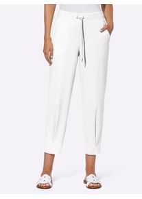 Heine Damen Jerseyhose, weiß, Gr. 42, unifarben, 80% Polyamid, 20% Elasthan, Hosen