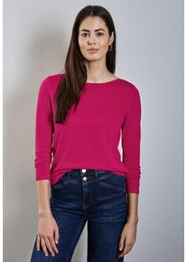 Street One Damen Strickpullover, lila, casual, Gr. 46, unifarben, Stoff, 60% Viskose, 40% Baumwolle, Pullover, mit U-Boot-Ausschnitt