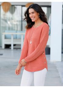 Inspirationen Damen Strickpullover "Pullover", rosa, Gr. 38, unifarben, 50% Baumwolle, 50% Polyacryl, Pullover