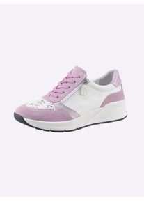 Casual Looks Damen Sneaker, Gr. 36, rosa, Glattleder, Veloursleder, sportlich, Schuhe