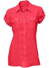Heine Damen Hemdbluse, lila, Gr. 40, unifarben, 80% Viskose, 20% Baumwolle, Blusen