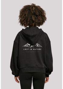 F4NT4STIC Damen Kapuzenpullover "MOUNTAIN x F4NT4STIC", schwarz, casual, Gr. XXL, Obermaterial: 100% Baumwolle, Pullover, Print