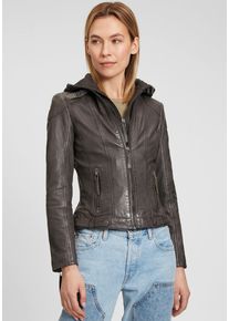 Mauritius Damen Lederjacke "Cacey LEGV", grau, modisch, Gr. L, unifarben, Obermaterial: 100% Schafsleder. Futter: 100% Baumwolle. Ärmelfutter: 100%