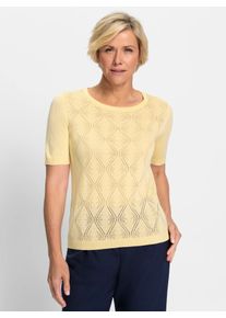 CLASSIC Damen Rundhalspullover "Pullover", gelb, Gr. 38, unifarben, 100% Polyacryl, Pullover