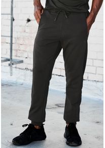 Le Jogger Herren Sweatpants, schwarz, sportlich, Gr. S, unifarben, Obermaterial: 50% Polyester, 45% Baumwolle, 5% Elasthan, Hosen, mit farblichen