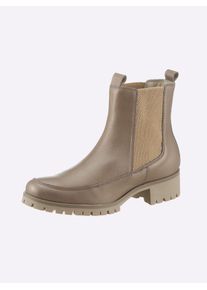 Heine Damen Stiefelette, Gr. 37, grau, Leder, Glattleder, Glattleder, modisch, Schuhe