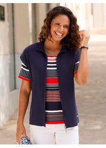 Casual Looks Damen Strickweste, blau, Gr. 40, unifarben, 100% Baumwolle, Westen