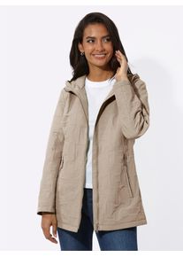 Casual Looks Damen Langjacke, beige, Gr. 38, unifarben, 100% Polyester, Wattierung:100% Polyester, Jacken