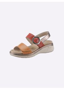 Heine Damen Sandale, Gr. 37, rot, Leder, Rindsleder, Glattleder, modisch, Schuhe