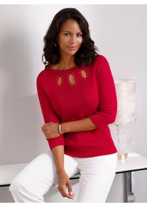 Lady Damen Strickpullover "Feinstrickpullover", rot, Gr. 38, unifarben, 55% Baumwolle, 45% Viskose, Pullover