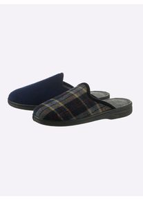 CLASSIC Herren Pantoffel, Gr. 41, blau, Textil, Basic, Schuhe