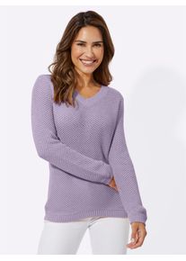 Classic Basics Damen Strickpullover "Langarm-Pullover", lila, Gr. 48, unifarben, 100% Baumwolle, Pullover