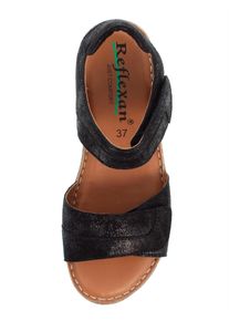 Reflexan Damen Sandale, Gr. 38, schwarz, Nubukleder, sportlich, Schuhe