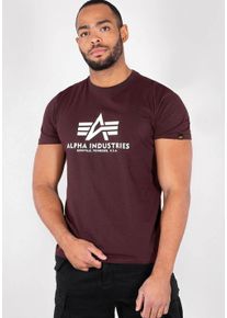 Herren T-Shirt "Basic T-Shirt", rot, modisch, Gr. M, Alpha Industries, bedruckt, Single Jersey, Obermaterial: 100% Baumwolle, Shirts