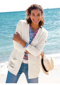 Casual Looks Damen Cardigan, weiß, Gr. 38, meliert, 50% Baumwolle, 50% Polyacryl, Strickjacken