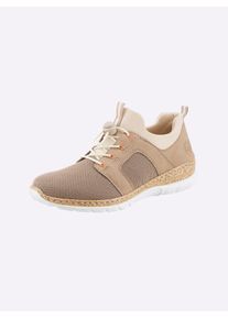 Rieker Damen Slipper, Gr. 42, beige, Textil, sportlich, Schuhe