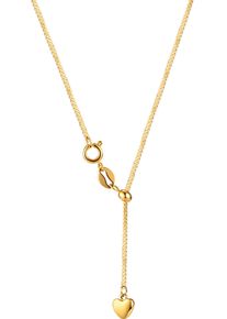 Firetti Damen Y-Kette "Schmuck Geschenk Edelstahl Halsschmuck Halskette Ankerkette Herz", Edelstahl, L: 56cm, gold, Edelstahl, Halsketten