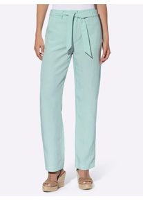 Heine Damen Webhose, grün, Gr. 42, unifarben, 70% Lyocell, 30% Leinen, Hosen