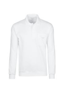 TRIGEMA Herren Sweatshirt "TRIGEMA Langarm Polo aus Sweat-Qualität", blau, Basic, Gr. XL, 70% Baumwolle, 30% Polyester, Sweatshirts
