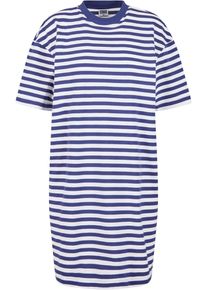 Urban Classics Damen Shirtkleid "Urban Classics Damen Ladies Oversized Striped Tee Dress", blau, klassisch, Gr. S, 100% Baumwolle, Kleider