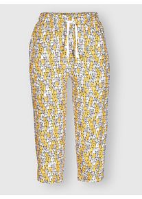 wäschepur WÄSCHEPUR Damen Schlafhose, Gr. 36, gelb, 98% Baumwolle, 2% Polyester, 50% Baumwolle, 50% Modal, gemustert, mehrfarbig, bedruckt, Hosen