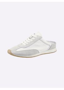 Heine Damen Sneaker, Gr. 39, weiß, Leder, Rindsleder, Veloursleder, Textil, modisch, Schuhe