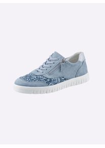 Casual Looks Damen Sneaker, Gr. 41, blau, Veloursleder, Synthetik, Veloursleder, sportlich, Schuhe