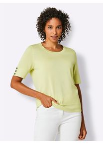 Damen Strickpullover "Baumwoll-Pullover", grün, Gr. 36, CREATION L PREMIUM, unifarben, 96% Baumwolle, 3% Polyamid, 1% Polyester, Pullover