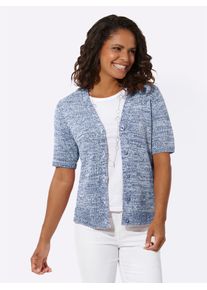 Casual Looks Damen Cardigan, blau, Gr. 44, meliert, 70% Polyacryl, 30% Polyamid, Strickjacken