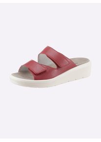CLASSIC Damen Pantolette, Gr. 36, rot, Glattleder, Basic, Schuhe