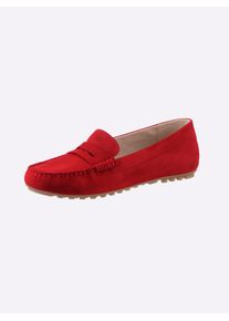 Caprice Damen Slipper, Gr. 39, rot, Veloursleder, sportlich, Schuhe