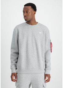 Herren Sweater "Alpha Industries Men - Sweatshirts X-Fit Label Sweater", grau, Gr. M, Alpha Industries, Obermaterial: 80% Baumwolle, 20% Polyester,