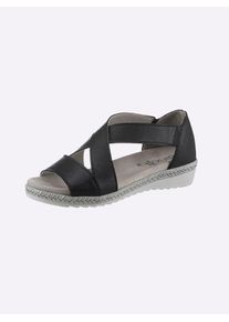 Casual Looks Damen Sandalette, Gr. 37, schwarz, Glattleder, sportlich, Schuhe