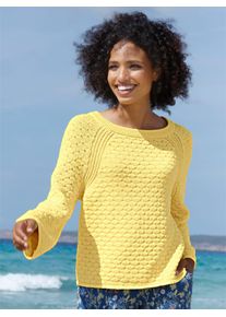 Heine Damen Rundhalspullover "Pullover", gelb, Gr. 42, unifarben, 100% Baumwolle, Pullover